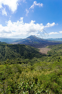 巴图尔火山和巴厘阿贡山吸引力爬坡高地森林热带场景顶峰阿邦地标国家图片