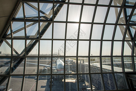 苏纳布胡密机场是泰国航空公司的主要枢纽商业眼睛民众航班运输旅行旅游大厅金属玻璃图片