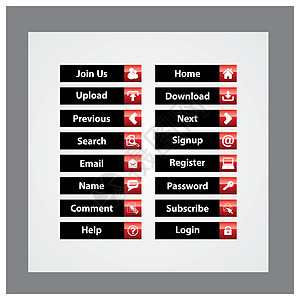 Web 设计按钮主题酒吧控制板盒子标签角落菜单网络网页界面团体图片