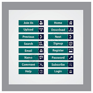Web 设计按钮主题框架导航界面角落商业团体菜单控制板用户标签图片