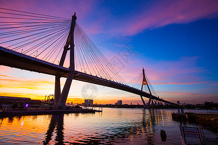 日落布鲁博一号大桥背景图片