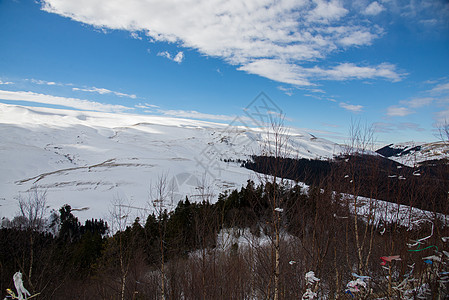 壮丽的山景石头蓝色爬坡高山山脉全景天空冰川旅行草地图片