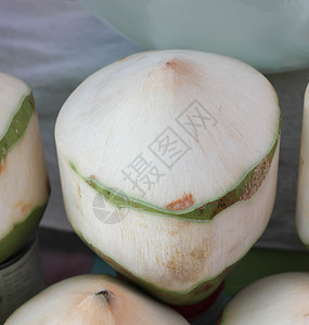 泰国准备椰椰子店铺销售旅行贸易情调水果食物茶点热带果汁图片