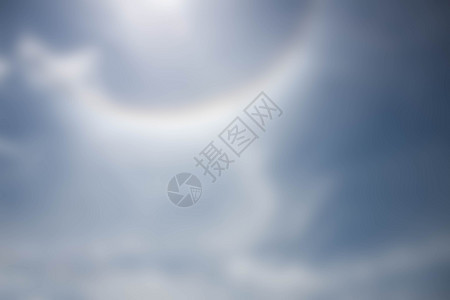 太阳光环现象在泰国模糊图片