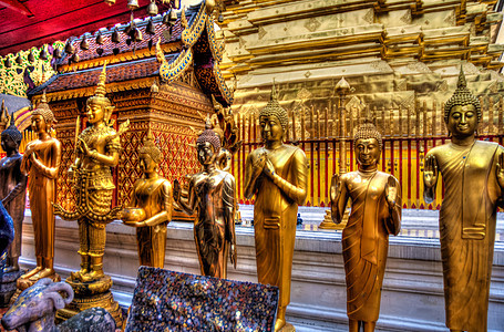 泰国旅行重量佛塔哲学居住木头寺庙雕塑精神宗教图片