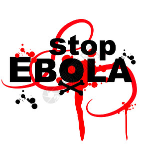 白色背景的ebola病毒设计红色致命插图死亡感染墨水骨头暴发疫苗医疗图片