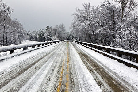 冬季雪景中的桥图片