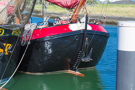 木帆船甲板海军绳索游艇风帆木头黄铜桅杆船只金属水块图片