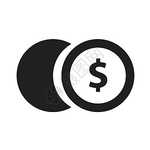 硬币图标财富经济学卡片金属圆圈金子收益现金案件插图图片