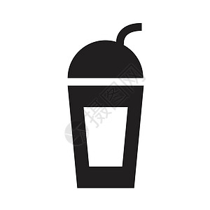 矢量黑咖啡图标食物插图咖啡店餐厅拿铁咖啡壶咖啡黑色绘画图片