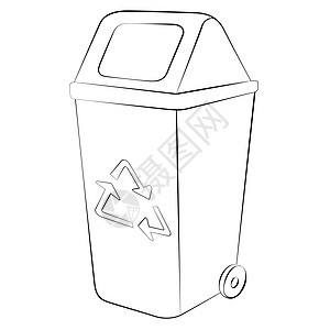 循环回收箱倾倒白色丢弃灰尘垃圾桶插图住宅垃圾环境黑色图片