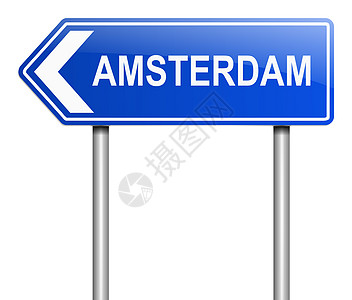 阿姆斯特丹概念旅游蓝色插图游览旅行图片
