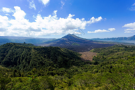 巴图尔火山和巴厘阿贡山热带旅游阿邦场景爬坡公园全景地标历史森林图片