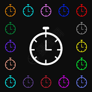 秒表图标标志 您设计的很多彩色符号 韦克托图片