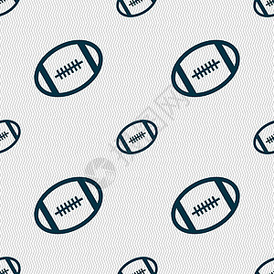 美式足球图标标志 具有几何纹理的无缝模式 韦克托游戏闲暇运动插图橄榄球团队图片