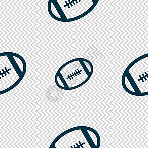 美式足球图标标志 具有几何纹理的无缝模式 韦克托游戏团队闲暇橄榄球运动插图图片