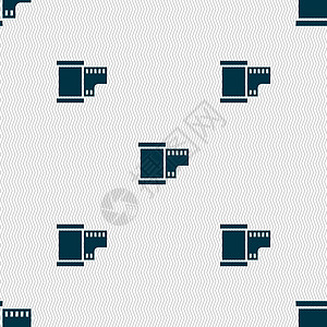 35毫米负影片图标符号 无缝模式与几何纹理 矢量幻灯片摄影调子漩涡艺术环形摄影师框架相机快照图片
