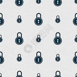 特写的锁图标标志 具有几何纹理的无缝模式 韦克托代码锁孔插图秘密储物柜密码隐私安全挂锁钥匙图片