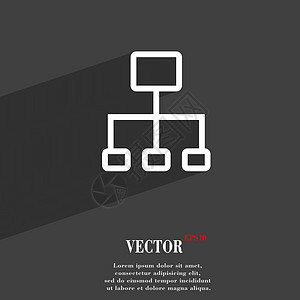 社交网络符号 平坦的现代网络设计 有长阴影和文字空间 矢量互联网全球社会团体创造力商业社区团队技术计算图片