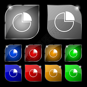 信息图表图标标志 套与强光的十个五颜六色的按钮 韦克托进步经济利润市场库存插图生长销售量报告公司图片