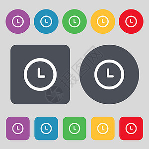 12个彩色按钮组 平面设计 矢量图片