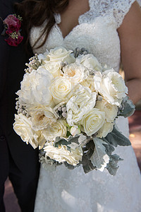 Bridal 布尔婚礼花朵传统新娘白色婚姻裙子女士花束庆典图片