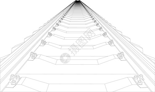 白线上的铁路运输火车小路白色插图速度旅行电车轨道航程图片