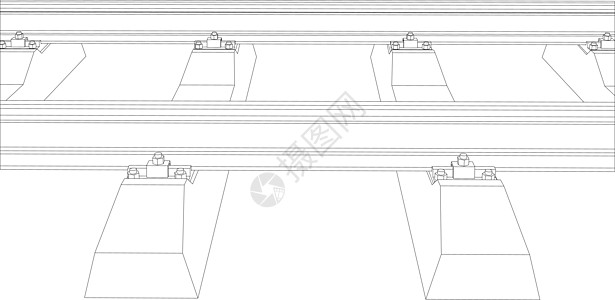 白线上的铁路轨枕白色插图火车轨道电车小路运输速度旅行图片