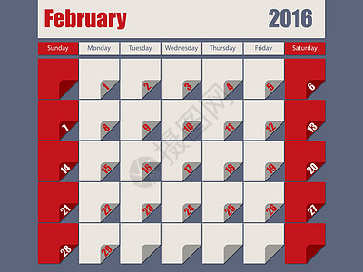 灰色红色2016年紫红色日历图片