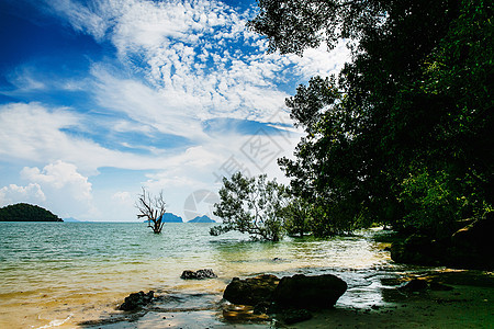 风景泰国海滩太阳场景海岸线海景绿色旅行气候目的地天空蓝色图片