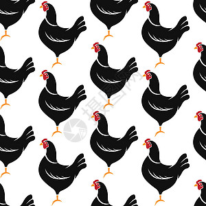 用于织物和装饰的Hen矢量艺术背景设计标识墙纸食物纺织品插图农业纵行家禽农场动物图片