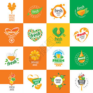 新鲜果汁的标识柠檬数字叶子标签植物插图生态饮食产品水果图片