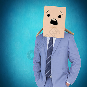 匿名商务人士的复合图象男人男性情感双手口袋人士插图领带商务蓝色图片