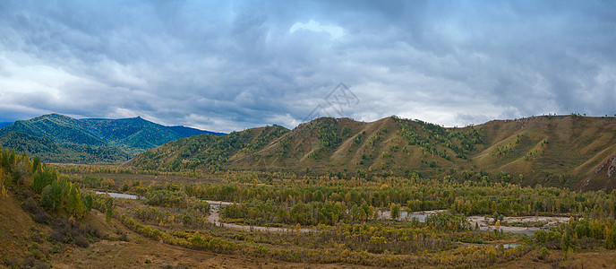 秋天山峰叶子旅行地面国家风景彩虹池塘日出反射荒野图片