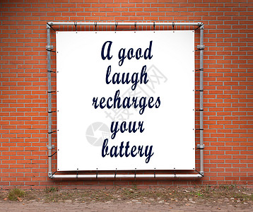 大横幅 在砖墙上加上鼓舞人心的引号建造推介会木板大厅广告牌电池生活展览乐趣收费图片
