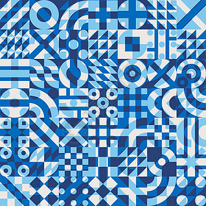 无矢量密封无矢量接缝蓝白颜色重叠非常规几何区块 Quilt 模式图片