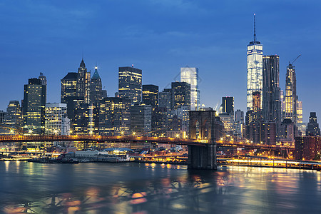 纽约市曼哈顿中城黄昏商业办公室风景建筑天空戏剧性建筑学摩天大楼景观市中心图片