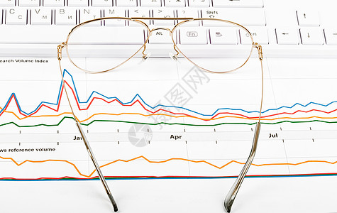 带眼镜的键盘玻璃图表图形化电脑按钮背景图片