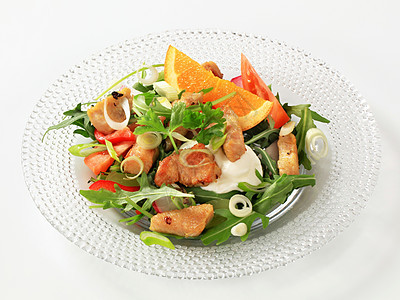 鸡肉沙拉食物营养辣椒橙子晚餐油炸午餐萝卜奶油蔬菜图片