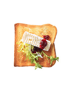 吐司和法国奶酪食物果皮早餐模具高架白色奶制品沙拉面包小吃图片