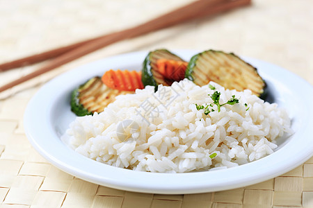 和大米蔬菜午餐伴奏筷子美食白米食物小菜煮沸密封图片