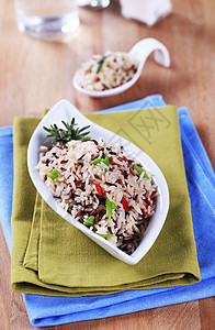 混合大米食物白米胡椒粮食伴奏煮沸季豆小菜野米图片