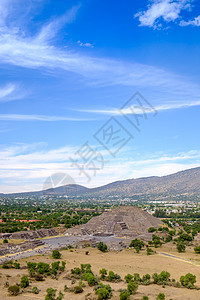 墨西哥附近Teotihuacan的月球金字塔风景c宗教遗产石头文化太阳天空脚步地标纪念碑寺庙图片