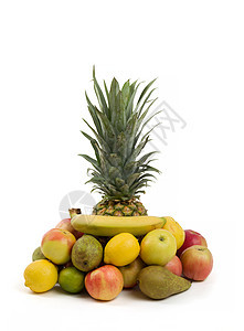 菠萝和其他水果美食甜点橙子饮食柠檬叶子石灰石热带文化香蕉图片
