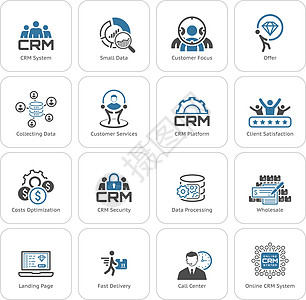 平面设计业务图标集系统商城送货客户关系插图平台客户咨询交易市场图片