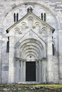 维尔京教堂Studenica修道院寺庙旅行建筑大教堂入口石头宗教处女回廊文化图片