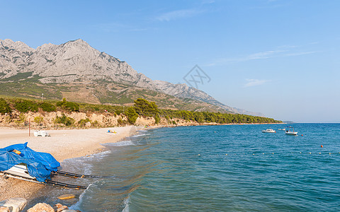 Baska Voda的海滩山和海滩山脉图片