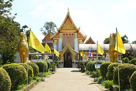 泰国Koh Kret Nonthaburi的Wathai Lom寺庙博物馆旅行纪念碑佛教徒艺术宗教天空雕塑国家信仰图片