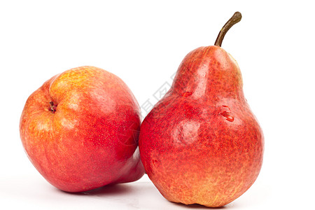 2个红梨红色烹饪饮食美食水果维生素背景图片