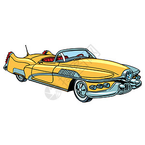 Retro 黄色汽车典型抽象模型图片